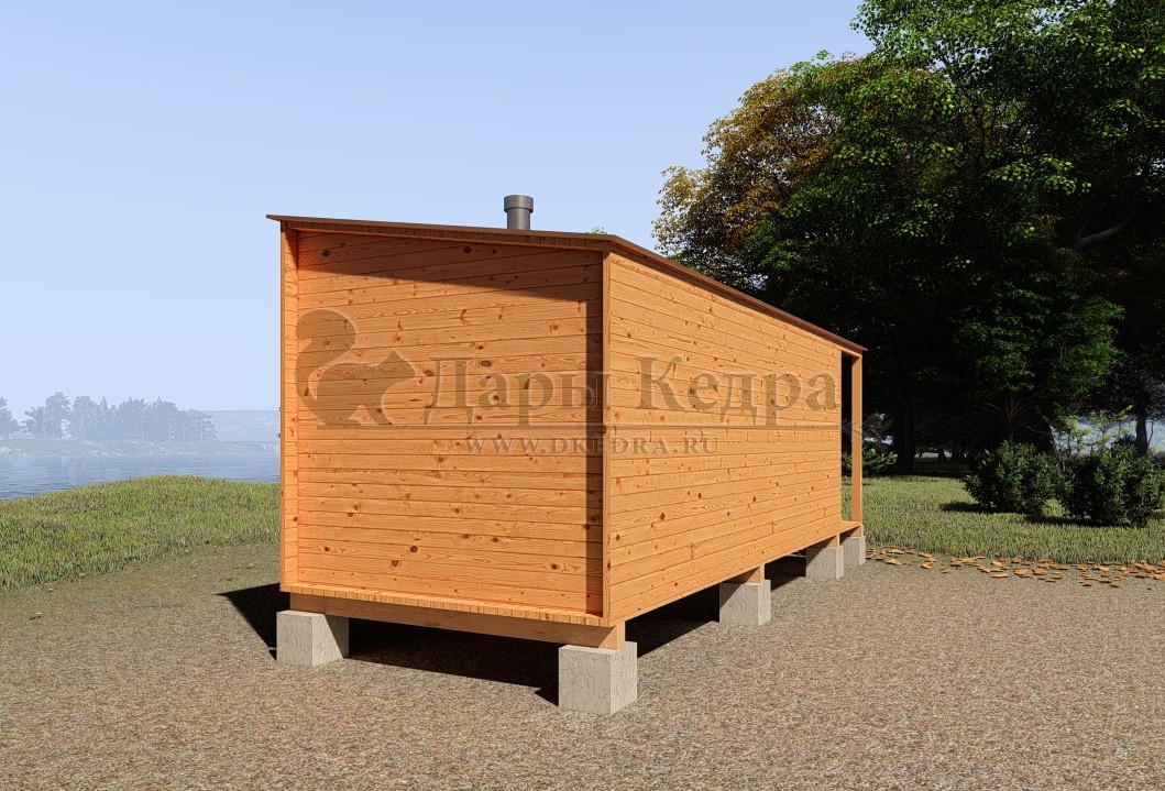 Каркасно-щитовая баня из кедра «Сканди»